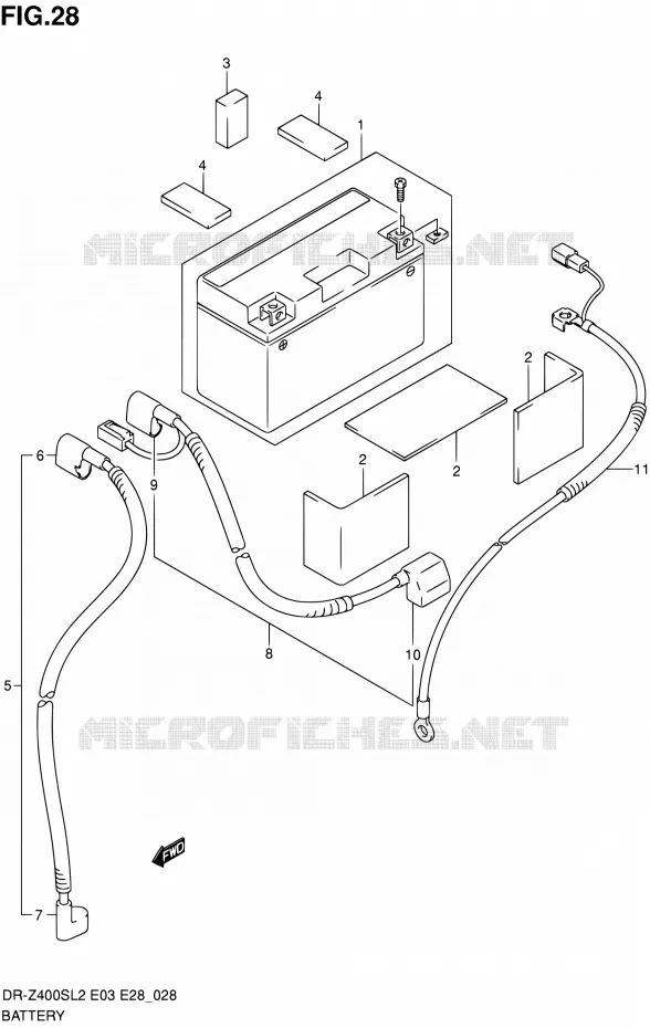 BATTERIE Suzuki MOTO 400 DR-Z 2012  DR-Z400S L2 (E03,E28,E33)