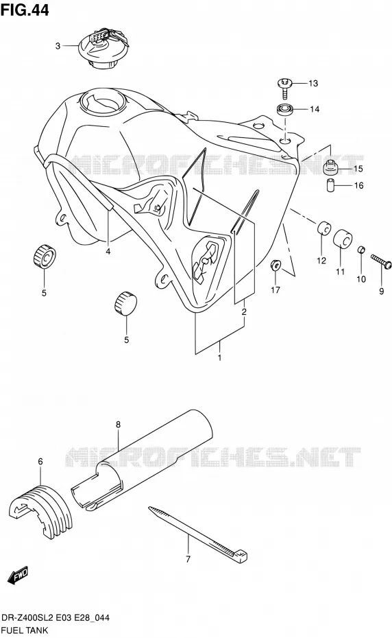 RESERVOIR D'ESSENCE (DR-Z400SL2 E33) Suzuki MOTO 400 DR-Z 2012  DR-Z400S L2 (E03,E28,E33)