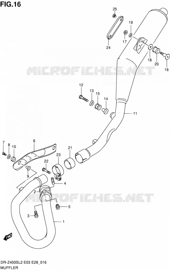 SILENCIEUX Suzuki MOTO 400 DR-Z 2012  DR-Z400S L2 (E03,E28,E33)