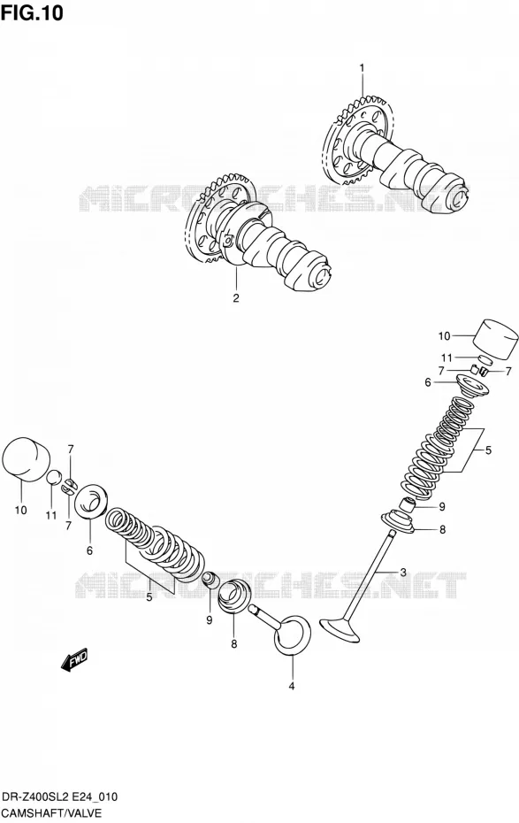 ARBRE A CAMES - VALVE Suzuki MOTO 400 DR-Z 2012  DR-Z400S L2 (E24)