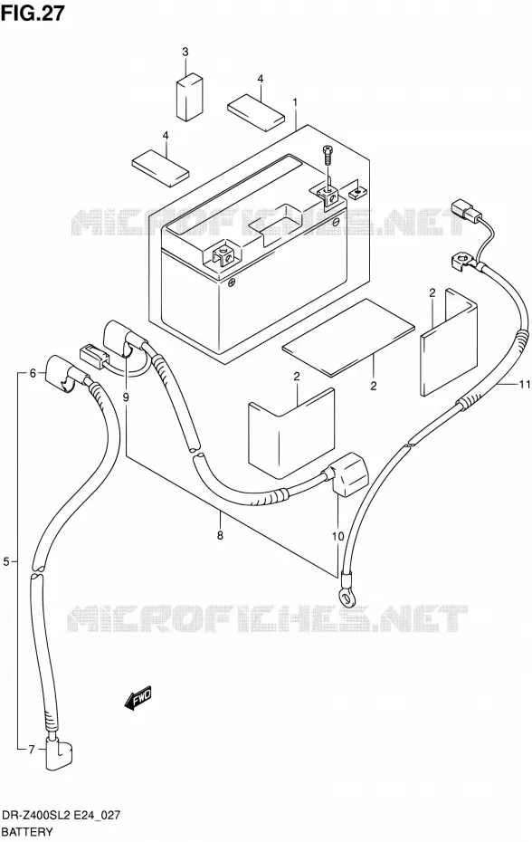 BATTERIE Suzuki MOTO 400 DR-Z 2012  DR-Z400S L2 (E24)