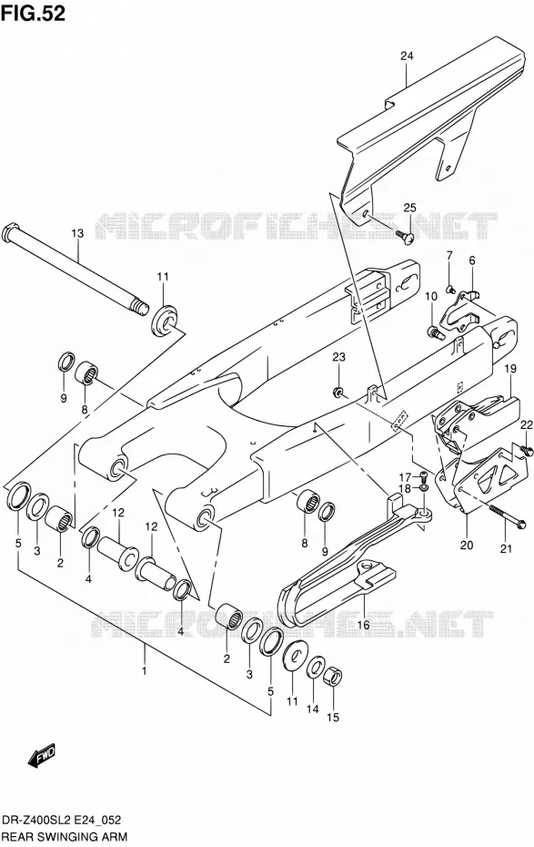BRAS OSCILLANT ARRIERE Suzuki MOTO 400 DR-Z 2012  DR-Z400S L2 (E24)