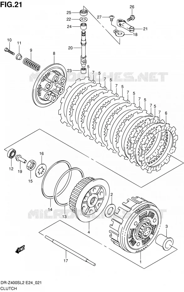 EMBRAYAGE Suzuki MOTO 400 DR-Z 2012  DR-Z400S L2 (E24)