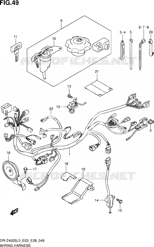 FAISCEAU ELECTRIQUE (DR-Z400SL3 E03) Suzuki MOTO 400 DR-Z 2013  DR-Z400S L3 (E03,E28,E33)