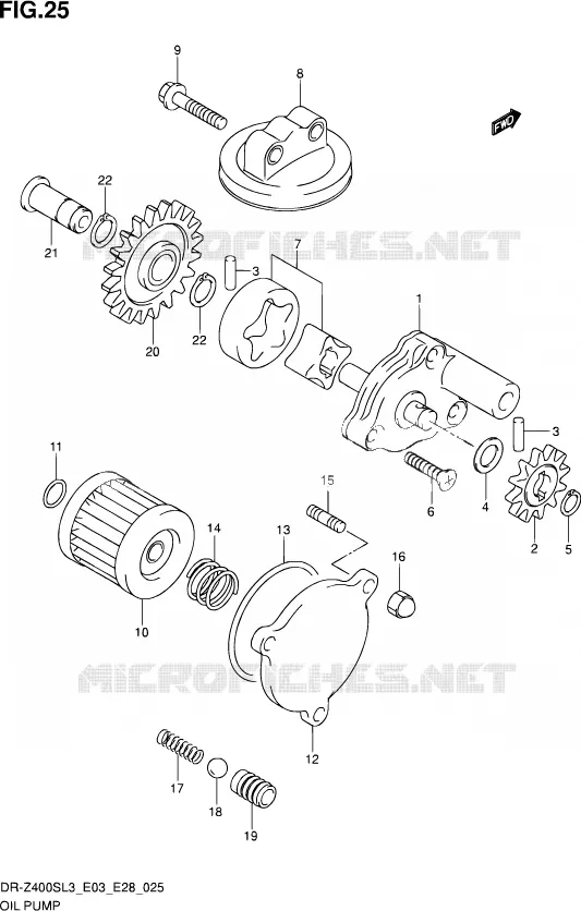 POMPE A HUILE Suzuki MOTO 400 DR-Z 2013  DR-Z400S L3 (E03,E28,E33)