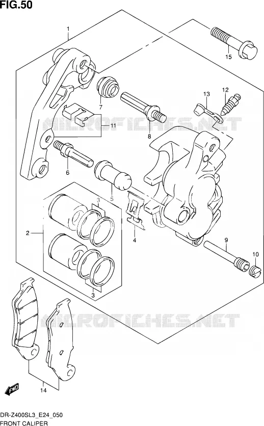 ETRIER DE FREIN AVANT Suzuki MOTO 400 DR-Z 2013  DR-Z400S L3 (E24)