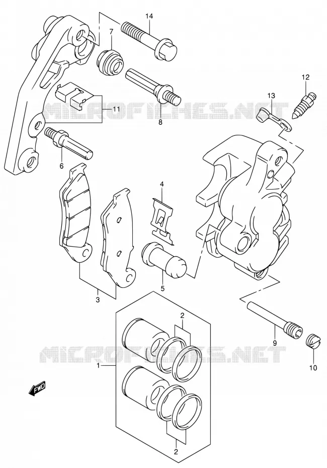 ETRIER DE FREIN AVANT Suzuki MOTO 400 DR-Z 2000  DR-Z400S Y (E03,E28,E33)
