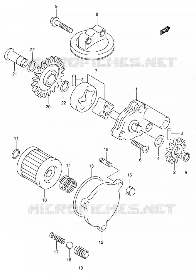 POMPE A HUILE Suzuki MOTO 400 DR-Z 2000  DR-Z400S Y (E03,E28,E33)