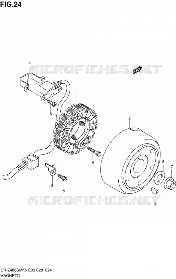 ALLUMAGE ROTOR - STATOR Suzuki MOTO 400 DR-Z 2005  DR-Z400SM K5 (E03,E28,E33)