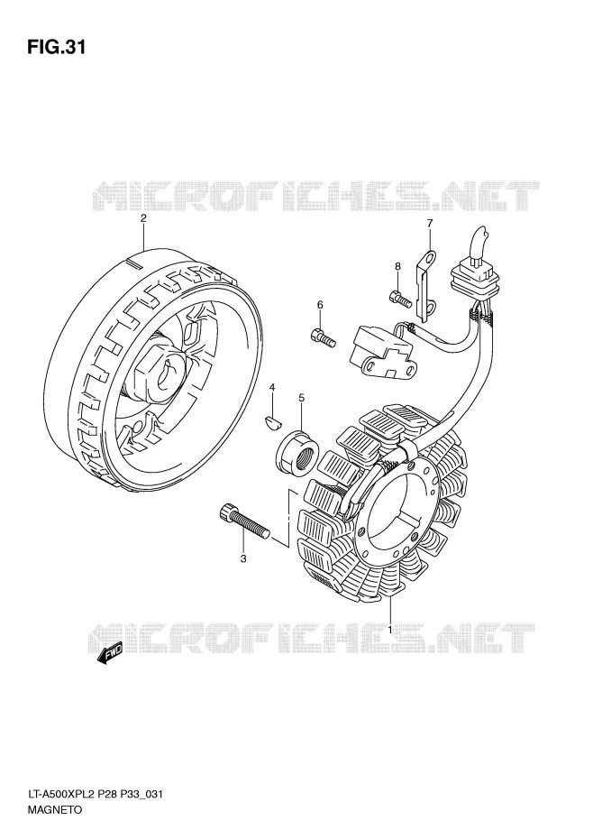 ALLUMAGE ROTOR - STATOR Suzuki QUAD 500 KINGQUAD 2012  LT-A500XPL2(P28)