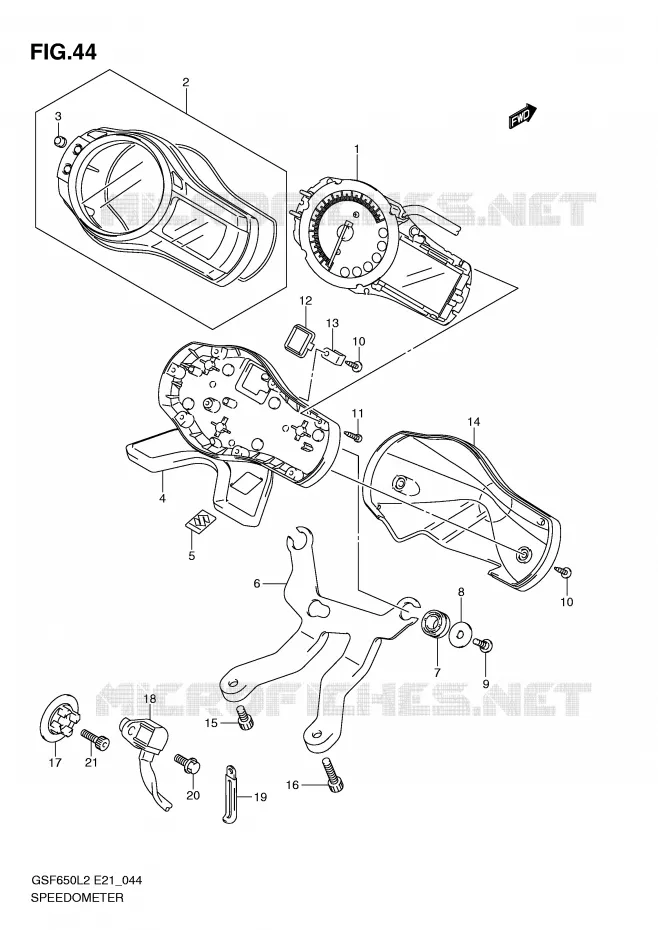 COMPTEUR (GSF650AL2 E21) Suzuki MOTO 650 BANDIT 2014  GSF650SAL2(E21)