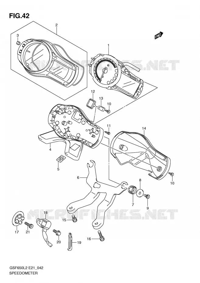 COMPTEUR (GSF650L2 E21) Suzuki MOTO 650 BANDIT 2012  GSF650AL2(E21)