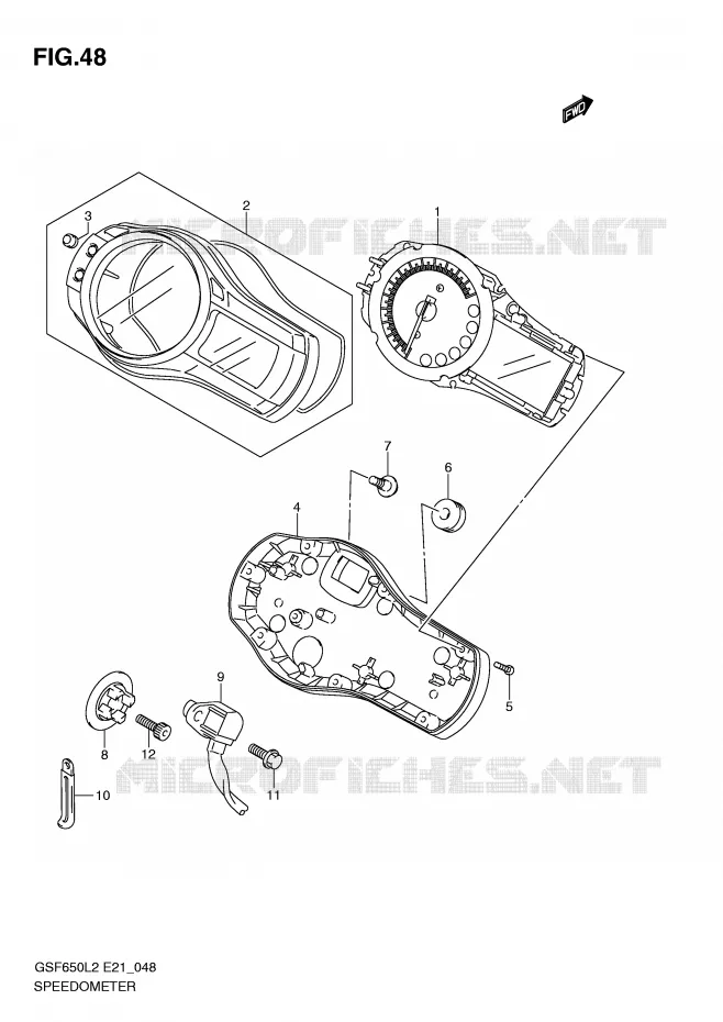 COMPTEUR (GSF650SAL2 E21) Suzuki MOTO 650 BANDIT 2012  GSF650L2(E21)