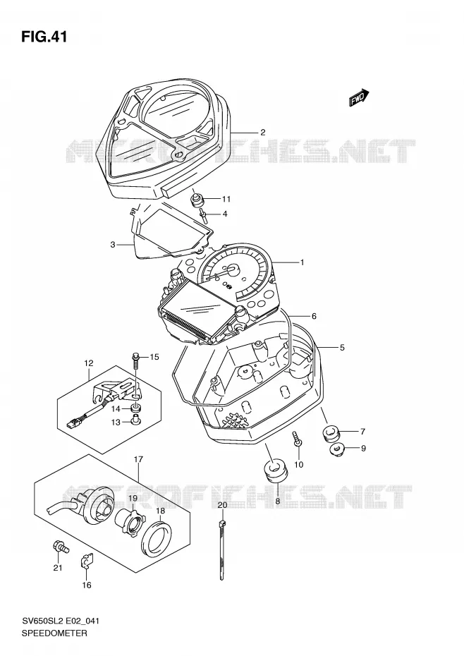 COMPTEUR (SV650SAL2 E24) Suzuki MOTO 650 SV 2012  SV650SL2(E02)