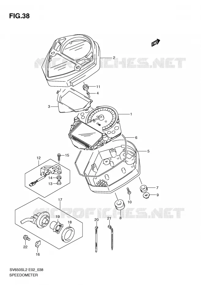 COMPTEUR (SV650SL2 E2) Suzuki MOTO 650 SV 2012  SV650SUL2(E02)