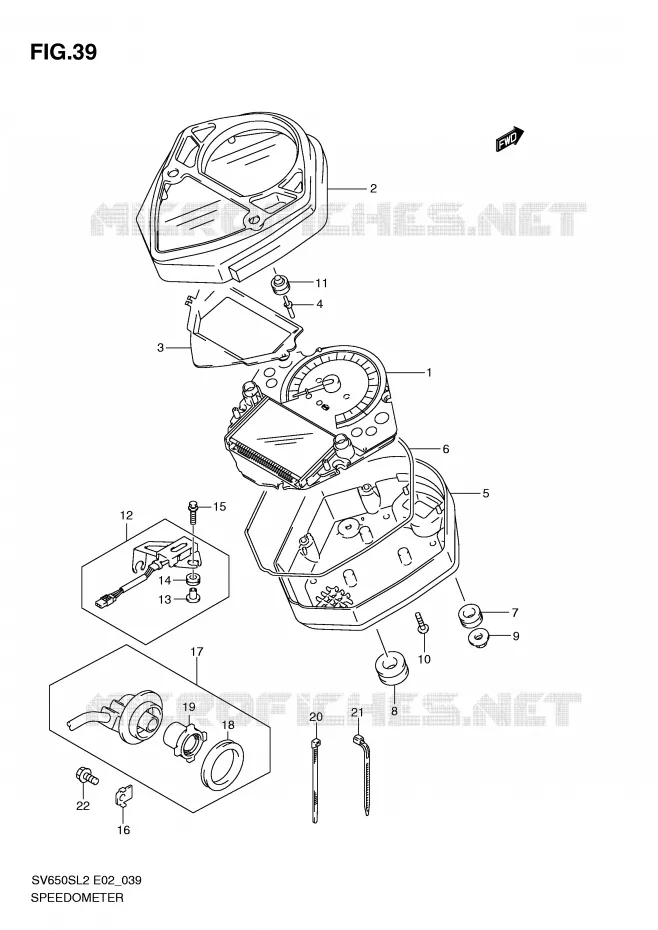 COMPTEUR (SV650SL2 E24) Suzuki MOTO 650 SV 2012  SV650SL2(E02)