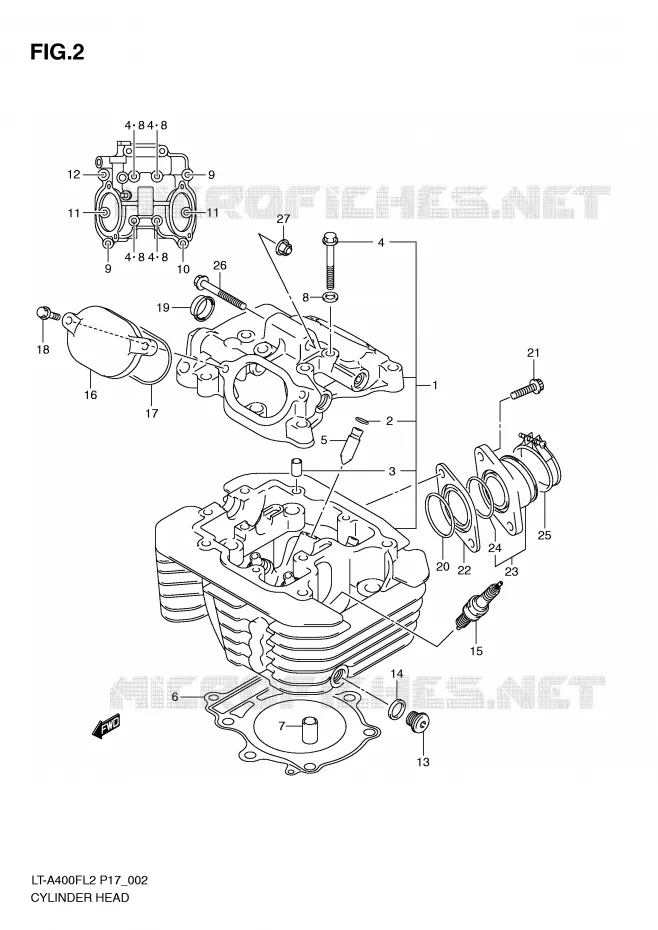 CULASSE Suzuki QUAD 400 KINGQUAD 2012  LT-A400FZL2(P17)