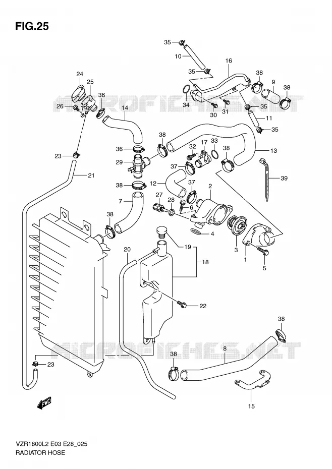 DURITE DE RADIATEUR Suzuki MOTO 1800 INTRUDER 2012  VZR1800ZL2(E03)