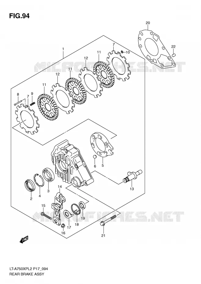 FREIN ARRIERE Suzuki QUAD 750 KINGQUAD 2012  LT-A750XPL2(P17)