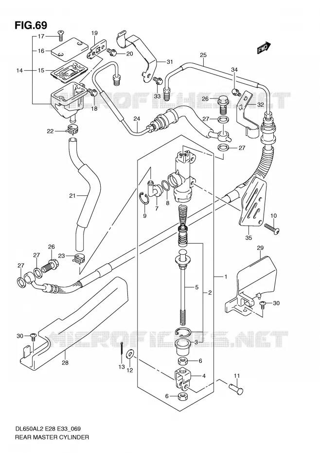 MAITRE CYLINDRE ARRIERE Suzuki MOTO 650 V-STROM 2012  DL650AL2(E28)