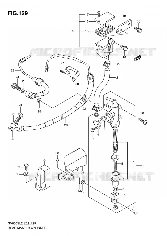 MAITRE CYLINDRE DE FREIN ARRIERE (SV650SAL2 E24) Suzuki MOTO 650 SV 2012  SV650SL2(E02)