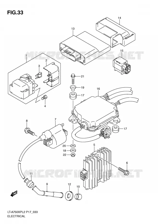 PARTIE ELECTRIQUE (LT-A750XPL2 P24) Suzuki QUAD 750 KINGQUAD 2012  LT-A750XPL2(P17)