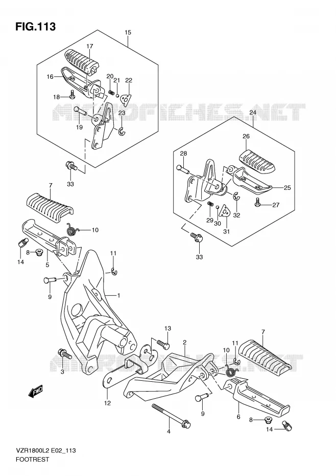 REPOSE PIED Suzuki MOTO 1800 INTRUDER 2012  VZR1800ZL2(E02)