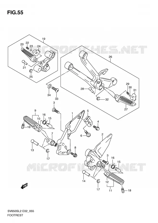 REPOSE PIED Suzuki MOTO 650 SV 2012  SV650SAL2(E02)