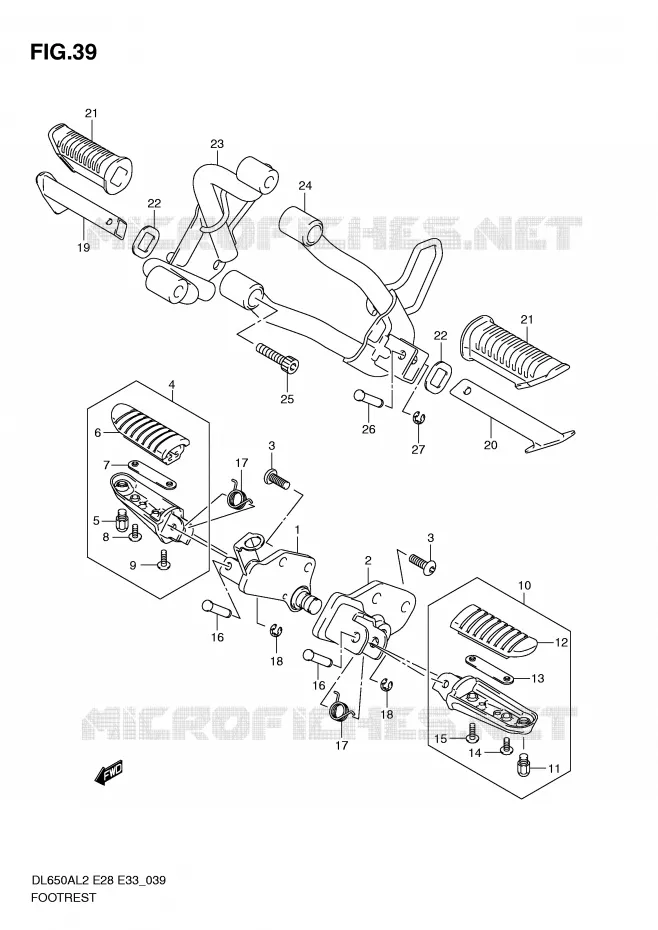 REPOSE PIED Suzuki MOTO 650 V-STROM 2012  DL650AL2(E28)