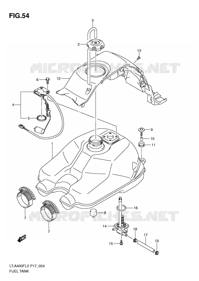 RESERVOIR D'ESSENCE Suzuki QUAD 400 KINGQUAD 2012  LT-A400L2(P17)