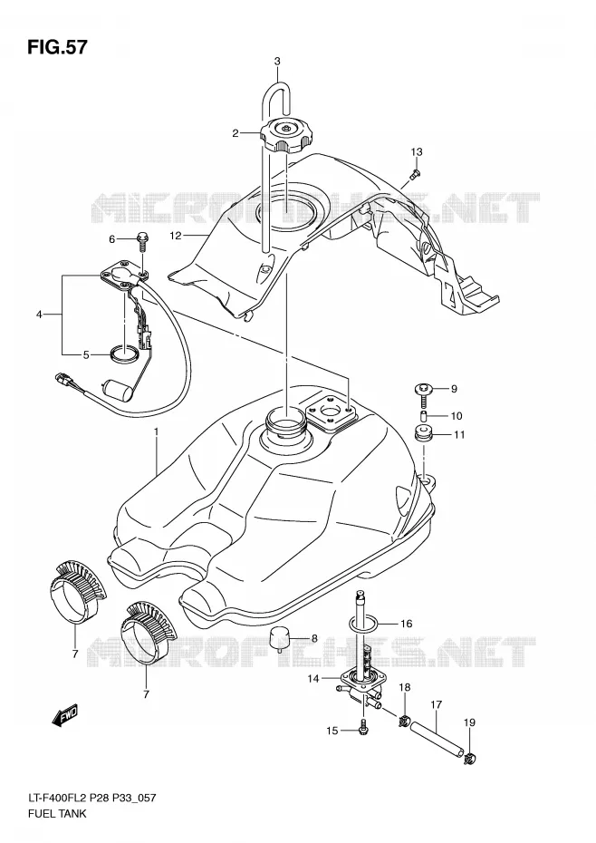 RESERVOIR D'ESSENCE Suzuki QUAD 400 KINGQUAD 2012  LT-F400FZL2(P28)