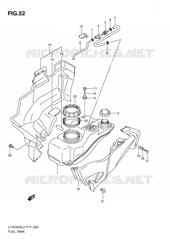 RESERVOIR D'ESSENCE Suzuki QUAD 750 KINGQUAD 2012  LT-A750XZL2(P17)