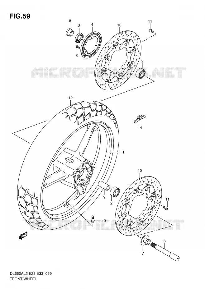 ROUE AVANT Suzuki MOTO 650 V-STROM 2012  DL650AL2(E28)