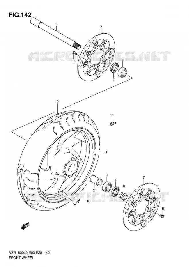 ROUE AVANT (VZR1800L2 E03) Suzuki MOTO 1800 INTRUDER 2012  VZR1800ZL2(E03)