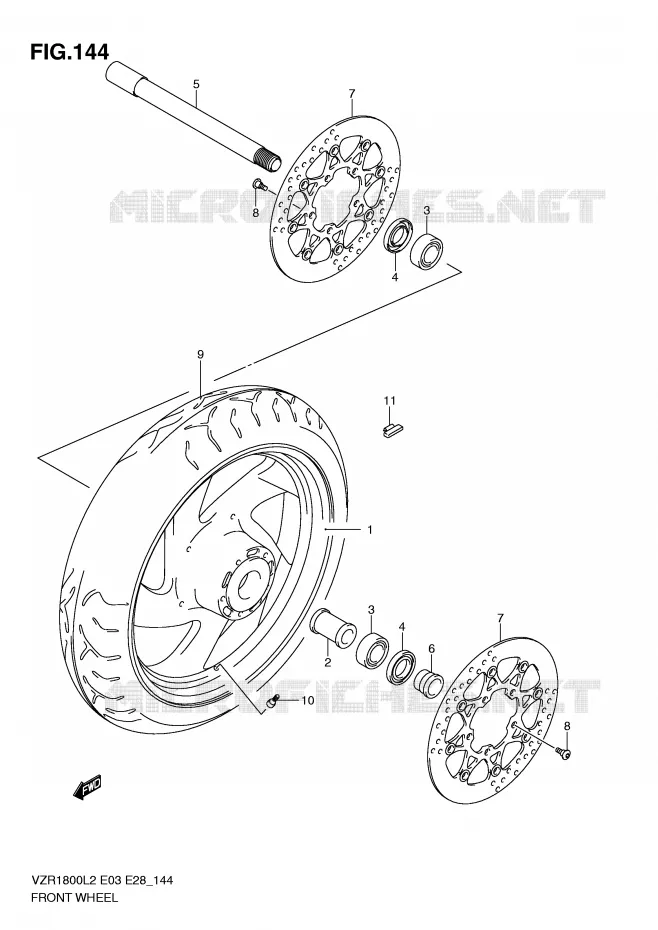 ROUE AVANT (VZR1800L2 E33) Suzuki MOTO 1800 INTRUDER 2012  VZR1800L2(E03)