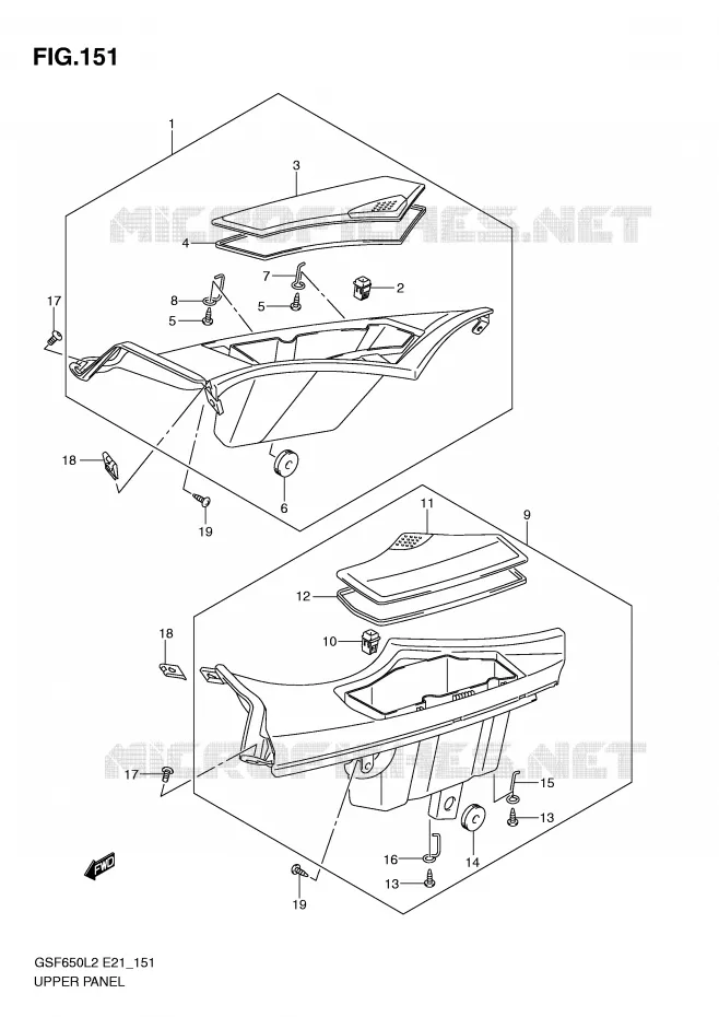 VIDE POCHE (GSF650SL2 E21) Suzuki MOTO 650 BANDIT 2012  GSF650SAL2(E21)