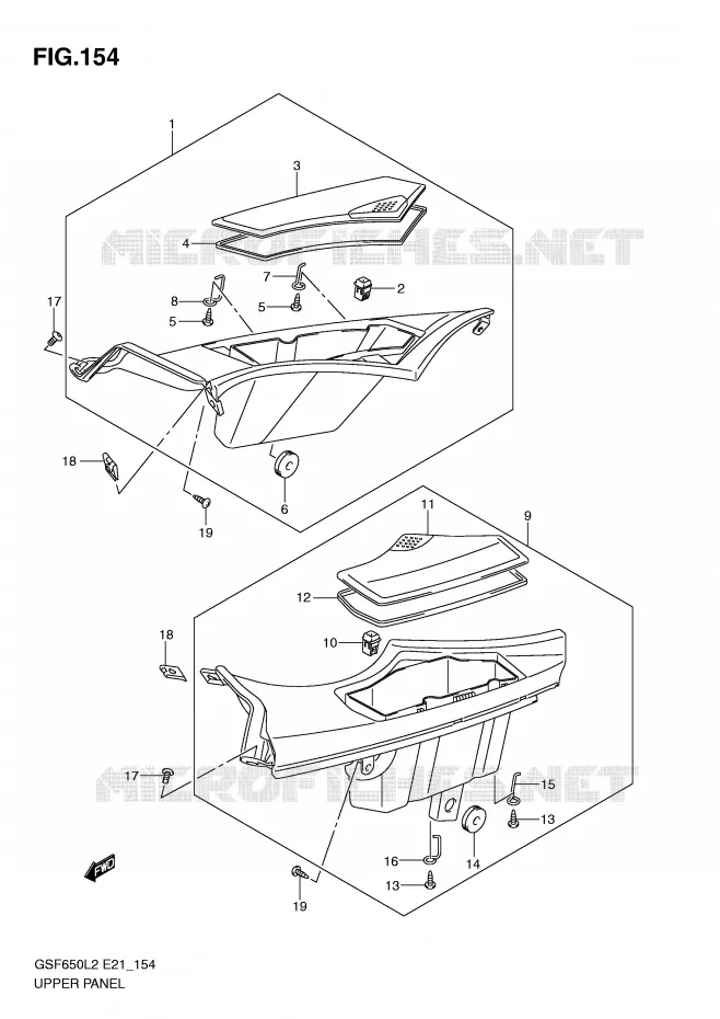VIDE POCHE (GSF650SUAL2 E21) Suzuki MOTO 650 BANDIT 2012  GSF650UA L2