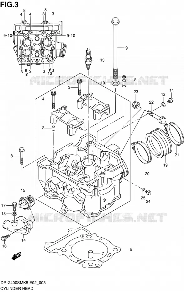 CULASSE Suzuki MOTO 400 DR-Z 2006  DR-Z400SMK6(E19)