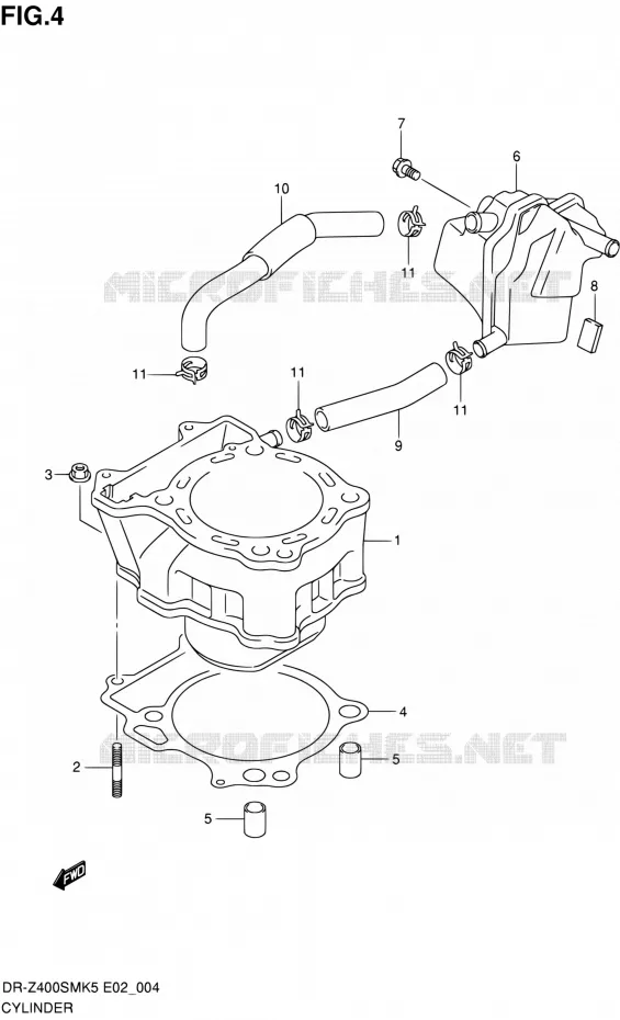 CYLINDRE Suzuki MOTO 400 DR-Z 2006  DR-Z400SMK6(E19)