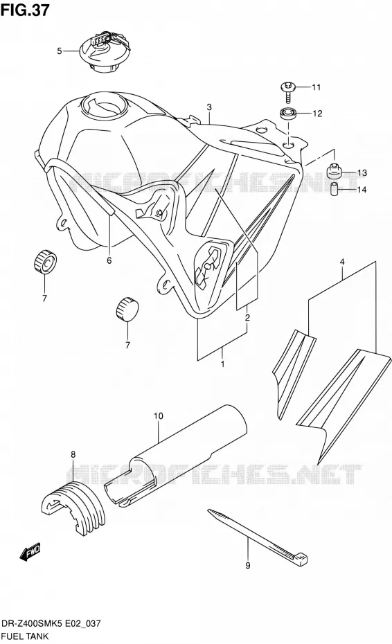 RESERVOIR D'ESSENCE (MODELE K5/K6) Suzuki MOTO 400 DR-Z 2006  DR-Z400SMK6(E19)