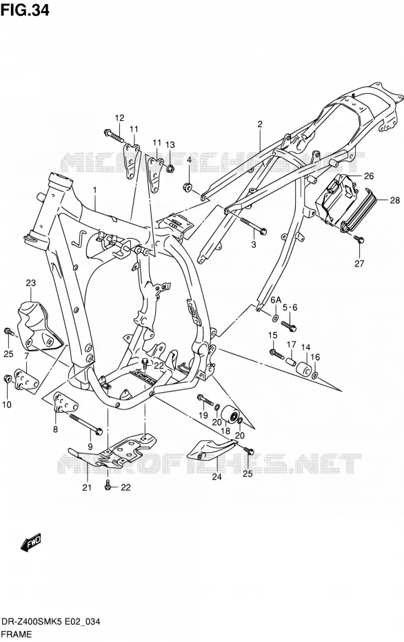 CADRE Suzuki MOTO 400 DR-Z 2006  DR-Z400SMK6(E24)