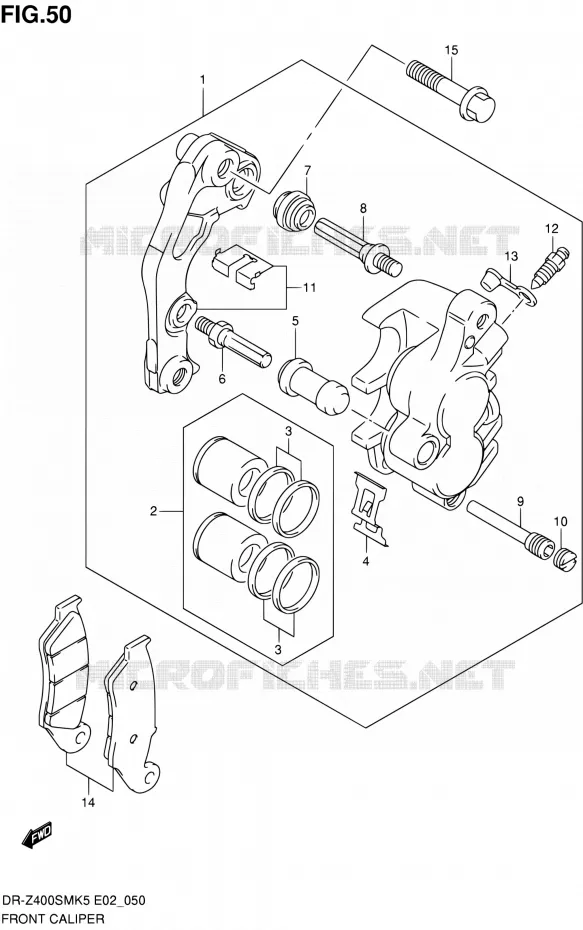 ETRIER DE FREIN AVANT Suzuki MOTO 400 DR-Z 2006  DR-Z400SMK6(E24)