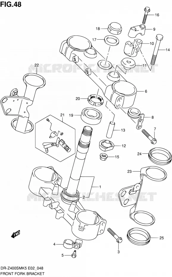 TE DE FOURCHE (MODEL K5/K6) Suzuki MOTO 400 DR-Z 2006  DR-Z400SMK6(E24)