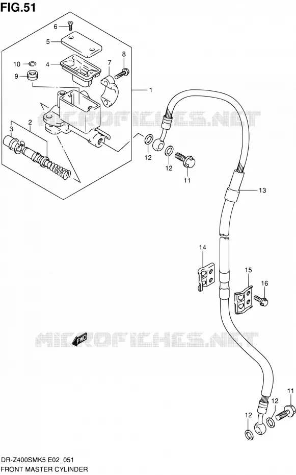 MAITRE CYLINDRE AVANT Suzuki MOTO 400 DR-Z 2007  DR-Z400SMK7(E19)