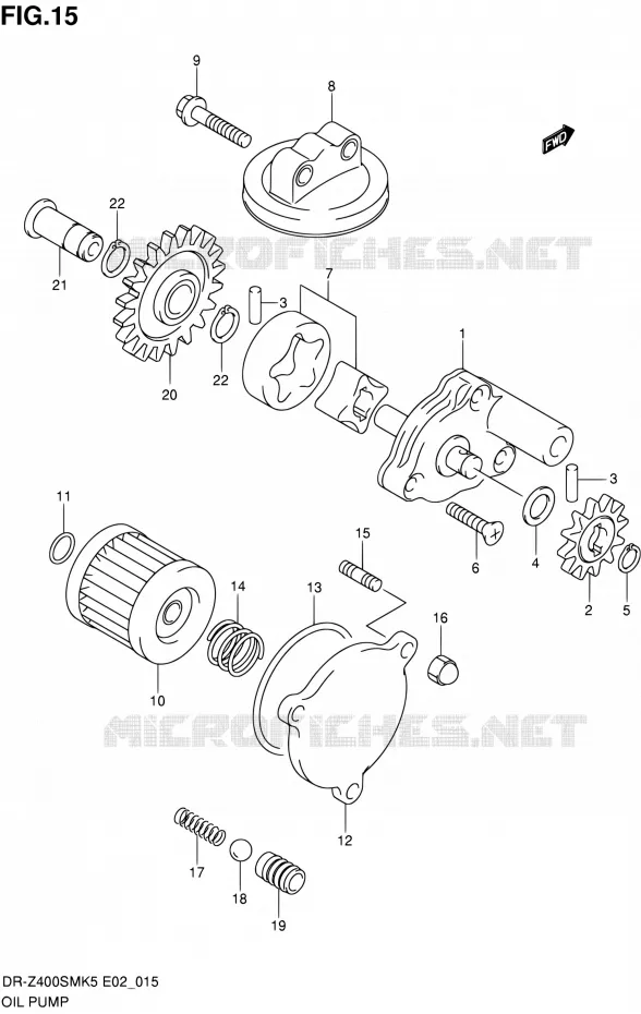 POMPE A HUILE Suzuki MOTO 400 DR-Z 2007  DR-Z400SMK7(E19)