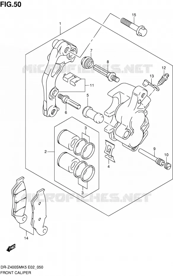 ETRIER DE FREIN AVANT Suzuki MOTO 400 DR-Z 2007  DR-Z400SMK7(E24)