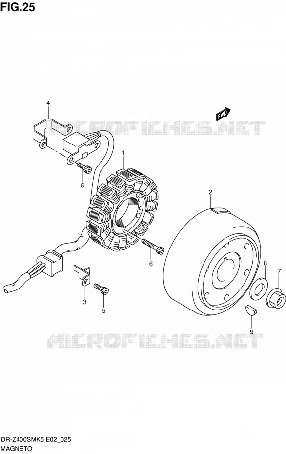 ALLUMAGE ROTOR - STATOR Suzuki MOTO 400 DR-Z 2008  DR-Z400SMK8(E24)