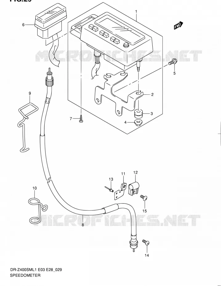 COMPTEUR (DR-Z400SML1 E03) Suzuki MOTO 400 DR-Z 2011  DR-Z400SM L1 (E03,E28,E33)