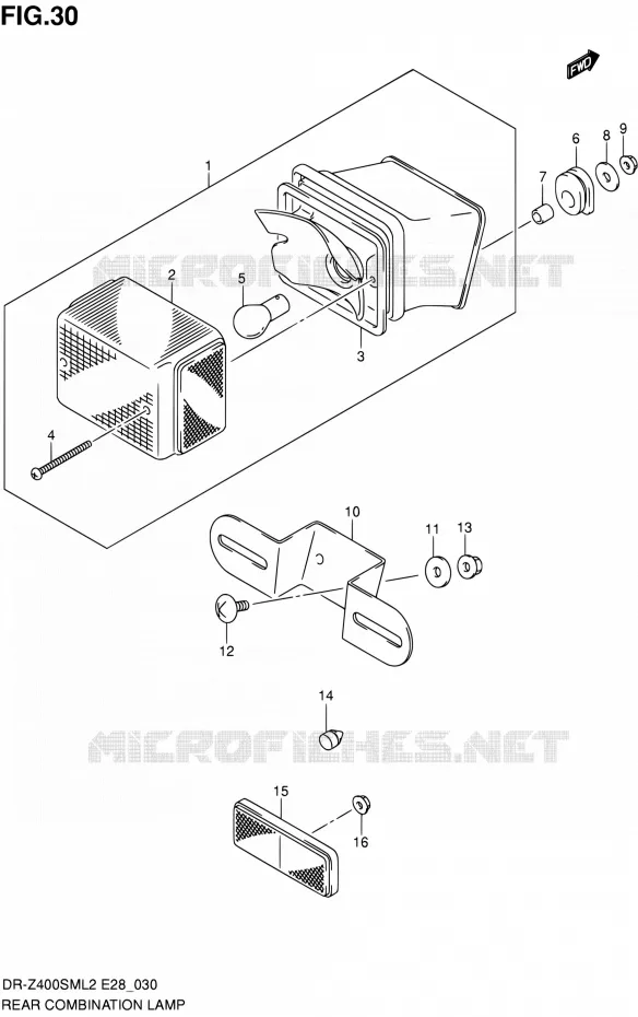ENSEMBLE FEU ARRIERE Suzuki MOTO 400 DR-Z 2012  DR-Z400SM L2 (E03,E28,E33)