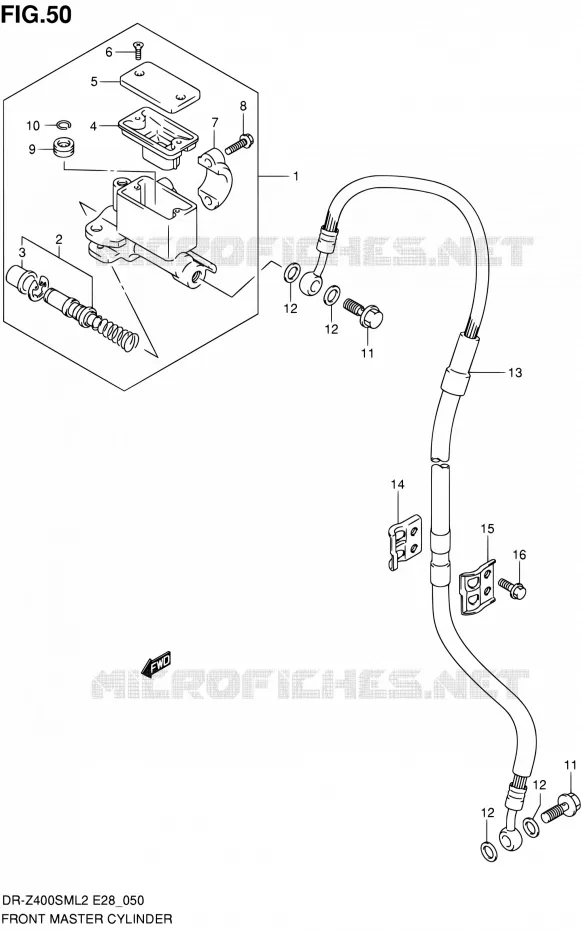 MAITRE CYLINDRE AVANT Suzuki MOTO 400 DR-Z 2012  DR-Z400SM L2 (E03,E28,E33)